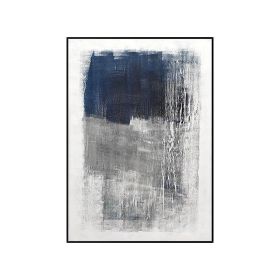 Dark Blue Geometric Abstract Painting Modern Canvas Poster  Minimalist Wall Art Pictures For Living Room Aisle Studio Decor (size: 60x90cm)